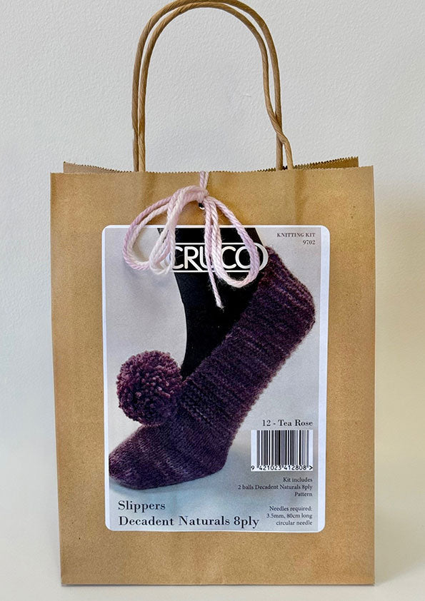 Decadent 8ply Slipper Knitting Kit