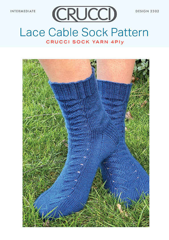Crucci Knitting Pattern 2302 Lace Cable Socks
