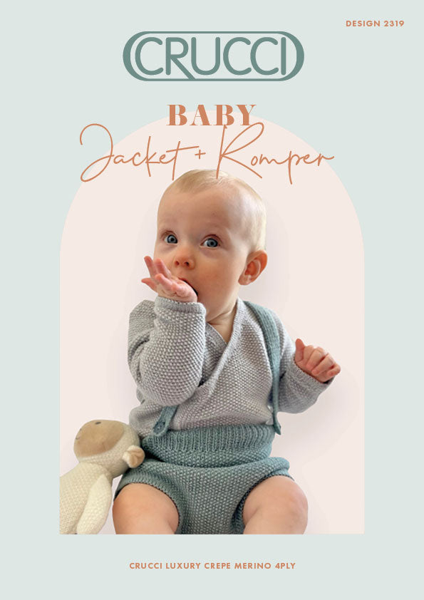 Crucci Knitting Pattern 2319 Baby Jacket & Romper