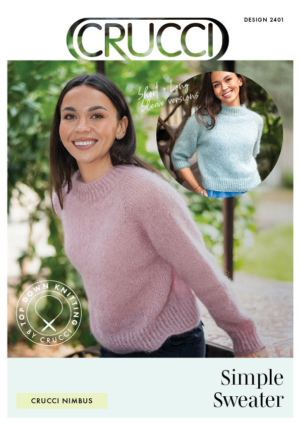 Crucci Knitting Pattern 2401 Simple Top Down Sweater