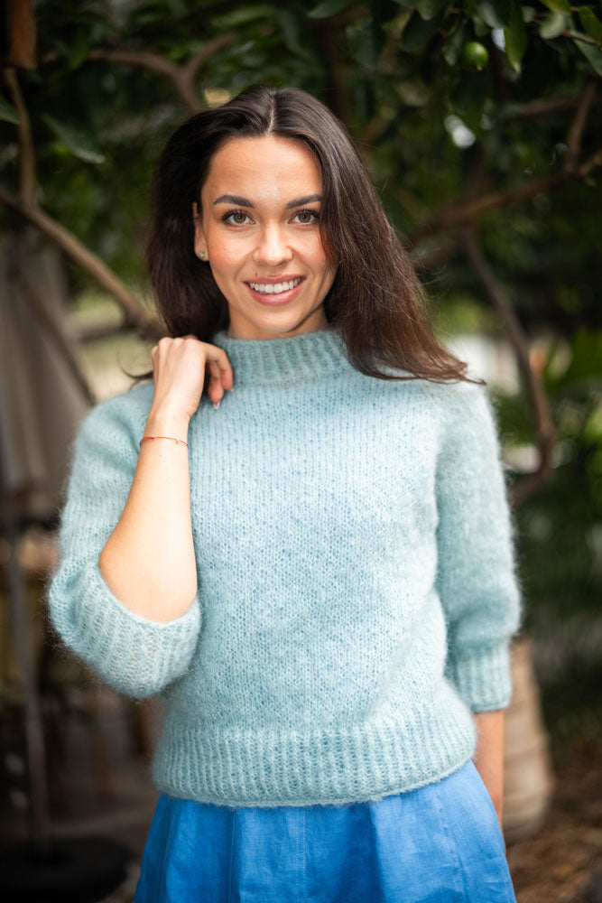 Crucci Knitting Pattern 2401 Simple Top Down Sweater