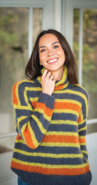 Crucci Knitting Pattern 2403 Ridged High Neck Sweater | Crucci Magic