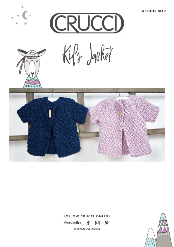Crucci Knitting Pattern 1840 Kids Jacket
