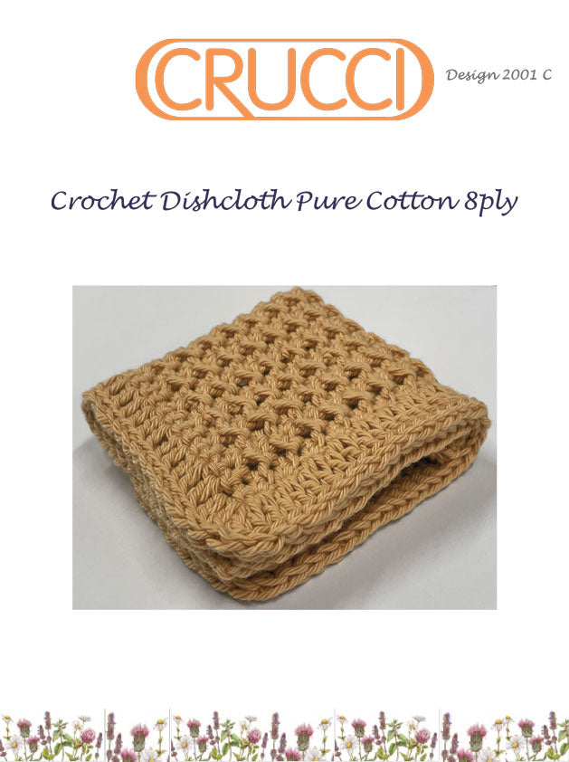 Cotton Crochet Dishcloth Pattern [FREE PDF PATTERN]