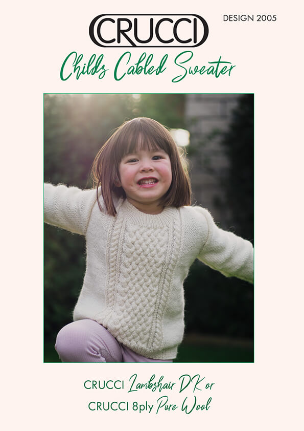 Crucci Knitting Pattern 2005 Child's Cabled Sweater