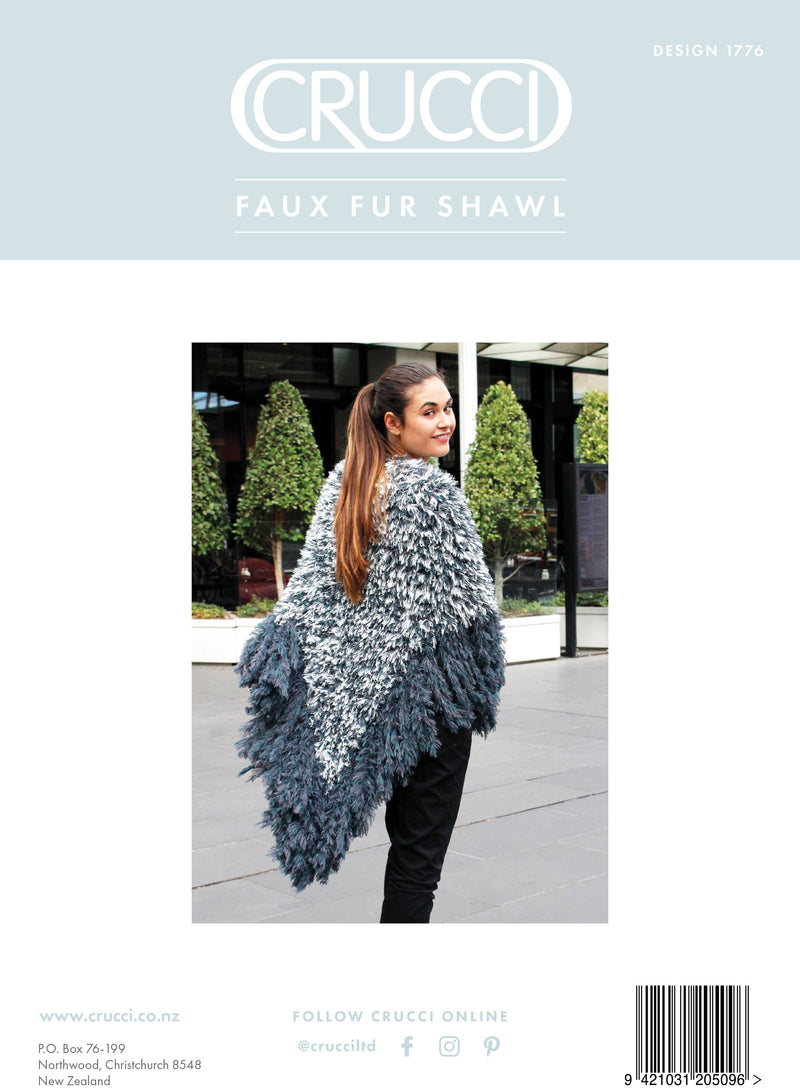 Crucci Knitting Pattern 1776 Faux Fur Shawl