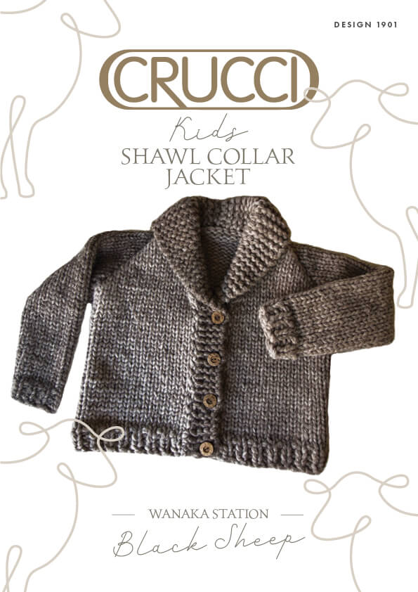 Crucci Knitting Pattern 1901 Kids Shawl Collar Jacket