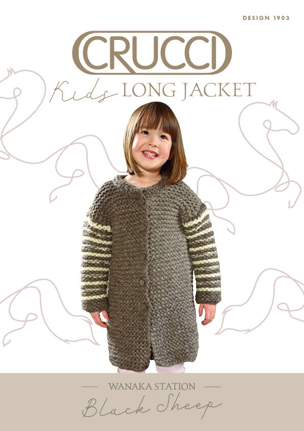 Crucci Knitting Pattern 1903 Kids Long Jacket
