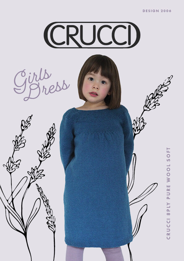 Crucci Knitting Pattern 2006 Girls DK Dress