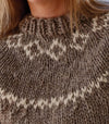 Crucci Knitting Pattern 1924 Women's Circular Yoke Sweater Close Up