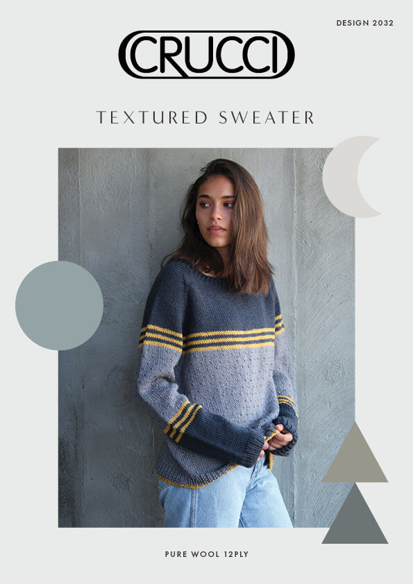 Crucci Knitting Pattern 2032 Textured Sweater