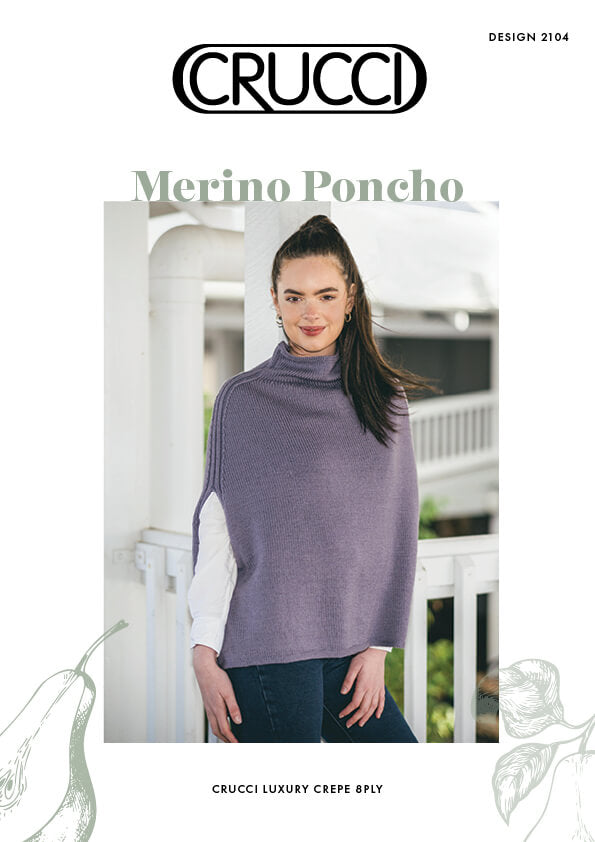 Crucci Knitting Pattern 2104 Merino Poncho