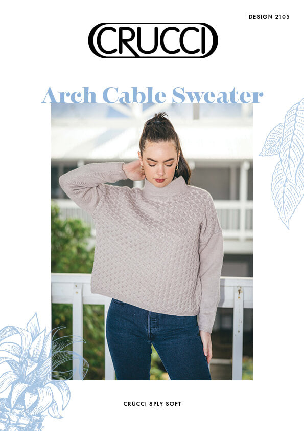 Crucci Knitting Pattern 2105 Arch Cable Sweater