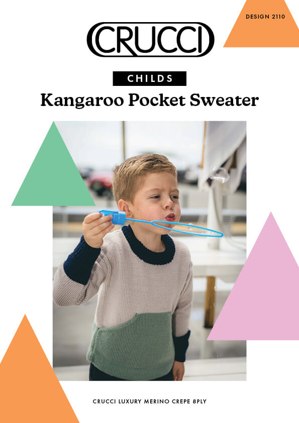 Crucci Knitting Pattern 2110 Child's Kangaroo Pocket Sweater
