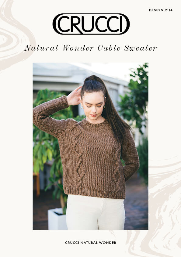 Crucci Knitting Pattern 2114 Cable Sweater