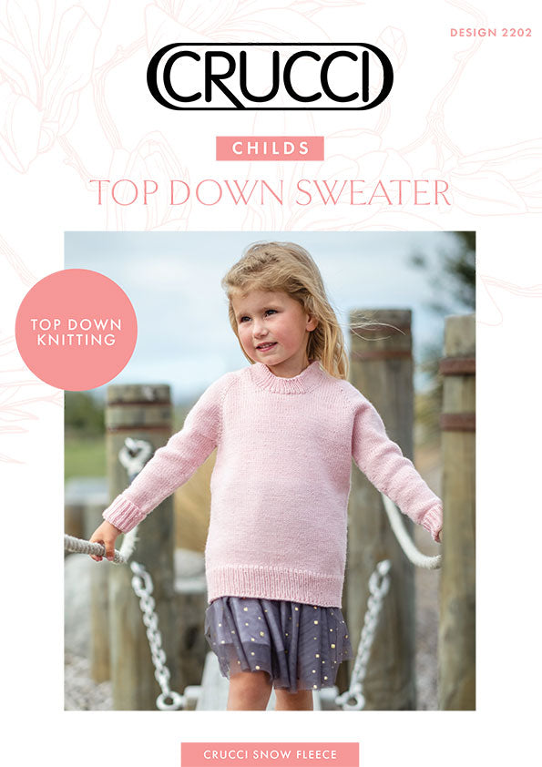 Crucci Knitting Pattern 2202 Child's Top Down Sweater