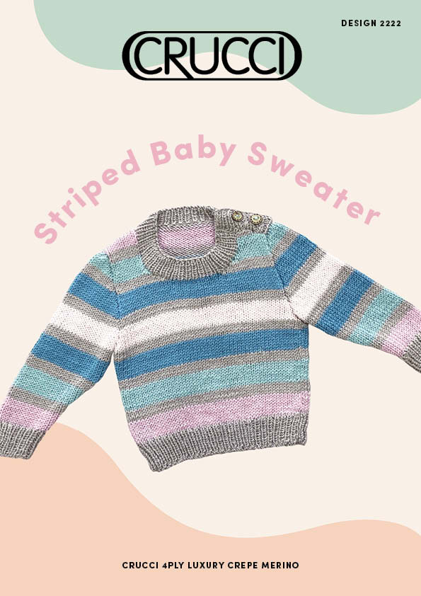 Crucci Knitting Pattern 2222 Striped Baby Sweater