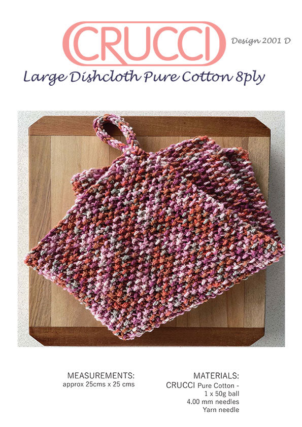 Large Cotton Pattern Dishcloth [FREE PDF PATTERN]