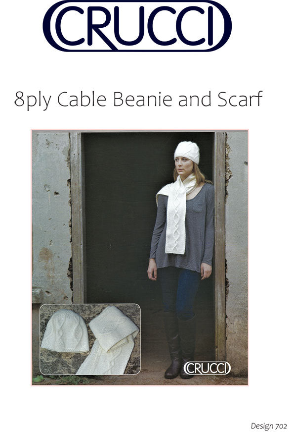 Women's 8ply Cable Beanie and Scarf [FREE DIGITAL PATTERN]